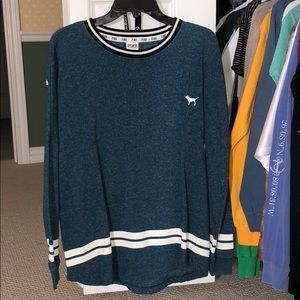 victoria’s secret pink varsity crew neck - navy